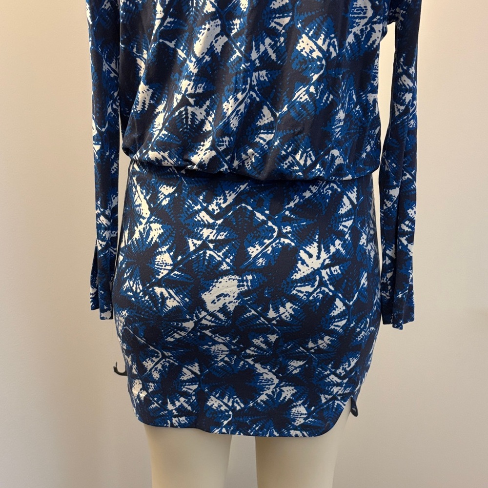Blue Patterned Mini Dress - Picture 8 of 10